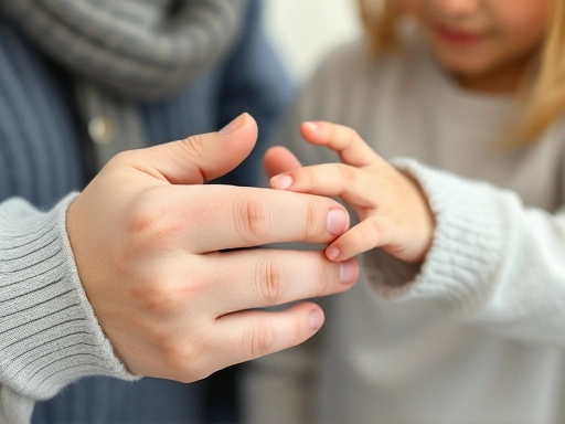 Close-up of a parent's hand gently guiding a child's hand to draw a concept, illustrating interactive learning and curious inquiry.