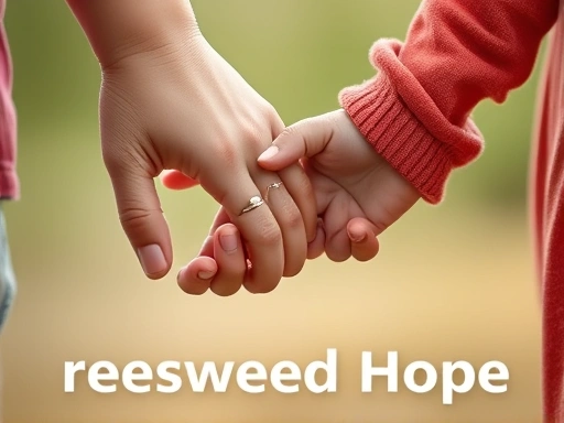 Close-up of a parent's hand gently holding a small child's hand, symbolizing renewed hope and connection.