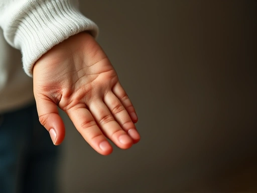 Close-up of a child's small hand gently holding a parent's larger hand, symbolizing trust, connection, and open communication.