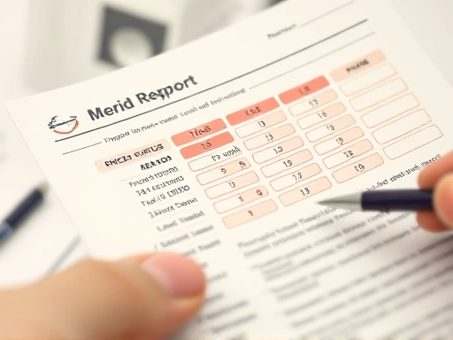 Close-up of a hand holding a blood test report with various numerical values and medical terms, a pen nearby, focused on details, professional medical setting, general health theme, SEO keywords: blood test values, medical report, health data, interpretation.