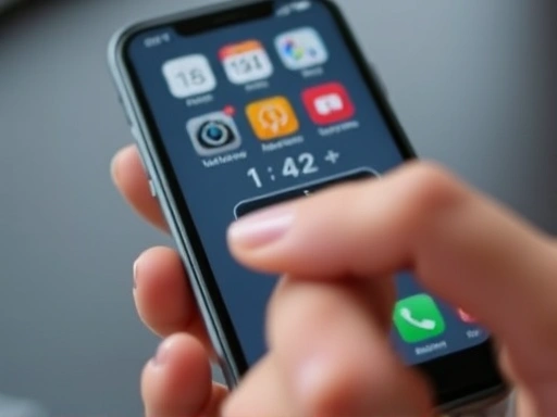 Close-up of a hand setting a timer on a smartphone with various productivity apps on the screen, showing focus and control over digital usage.