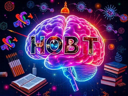 A vibrant, detailed image showing various creative and intellectual hobbies (painting, reading, chess) intertwined with abstract representations of a healthy, active brain with glowing neural connections, conveying enhanced cognitive function and mental well-being.