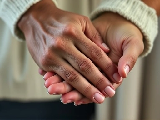 A close-up of two hands, one gently supporting the other, symbolizing trust and mutual respect in a healthy relationship. Soft lighting.