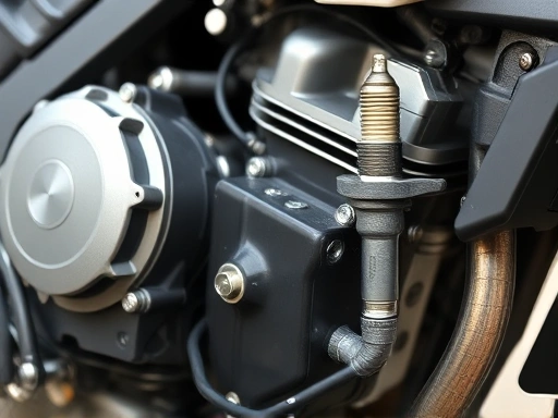 Close-up of a motorcycle engine, with various components like spark plug and carburetor visible, focusing on common failure points.