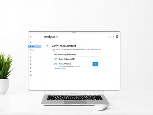 깔끔한 작업 공간에서 웹 브라우저에 구글 애널리틱스 4 대시보드가 열려 있는 모습