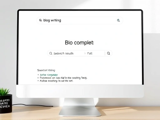 네이버 검색창에 '블로그 글쓰기'를 입력한 후, 자동 완성 및 검색 결과 하단의 연관검색어 목록이 명확하게 보이는 컴퓨터 화면.