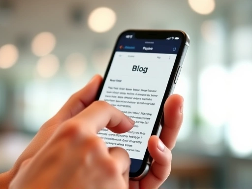 스마트폰 화면에 블로그 페이지가 완벽하게 로딩된 모습