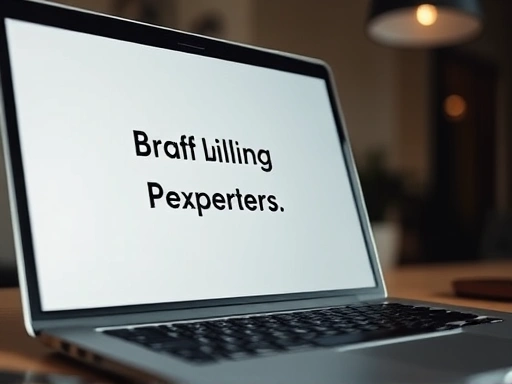 개인 브랜드 구축을 위한 전략적 사고를 상징하는 노트북 화면의 클로즈업 샷은 블로거의 헌신과 전문성을 강조하며, 부드러운 조명과 세부적인 묘사로 깊이와 감정을 더합니다.