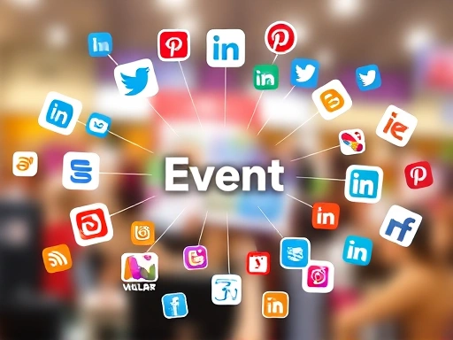 여러 개의 블로그 게시물 아이콘과 소셜 미디어 로고들이 다양한 방향으로 뻗어나가는 시각화된 이미지