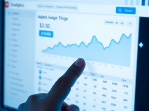 블로그 광고의 성과를 분석하는 구글 애널리틱스(Google Analytics) 대시보드 화면을 클로즈업한 이미지