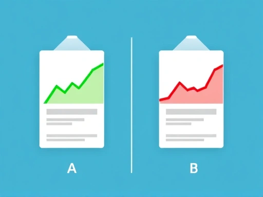 두 개의 블로그 광고 시안(A와 B)이 나란히 비교되어 있다.