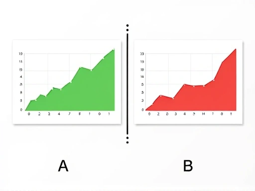 두 개의 블로그 광고 시안(A와 B)이 나란히 비교되어 있다.