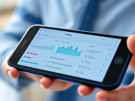 근접 촬영된 스마트폰 화면에 동영상 최적화와 관련된 그래프와 설정 화면이 선명하게 나타나 있다.