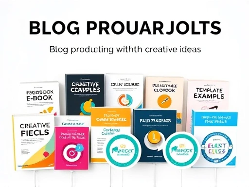 창의적인 아이디어가 가득한 다양한 블로그 상품들이 시각적으로 펼쳐진 이미지