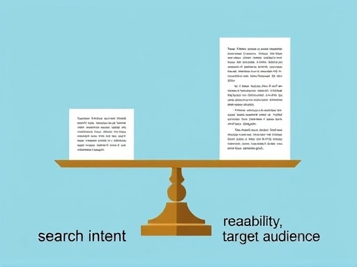 두 개의 저울이 균형을 이루고 있으며, 한쪽에는 짧은 글이, 다른 한쪽에는 긴 글이 상징적으로 놓여 있다.