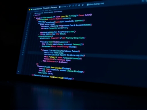 느리게 움직이는 커서와 복잡하게 얽힌 데이터베이스 코드 조각, 그 위로 빠르게 로딩되는 웹페이지가 오버랩되는 클로즈업 샷.