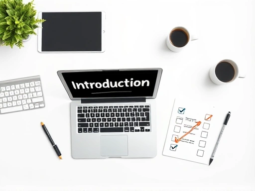 깔끔하고 현대적인 책상 위에 펼쳐진 노트북과 펜이 놓여 있는 플랫-레이(flat-lay) 이미지