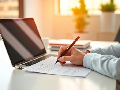 블로그 글쓰기 계획을 세우는 전문적인 모습