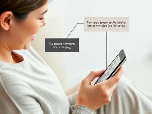 작성된 블로그 글을 스마트폰이나 태블릿으로 읽는 독자의 모습