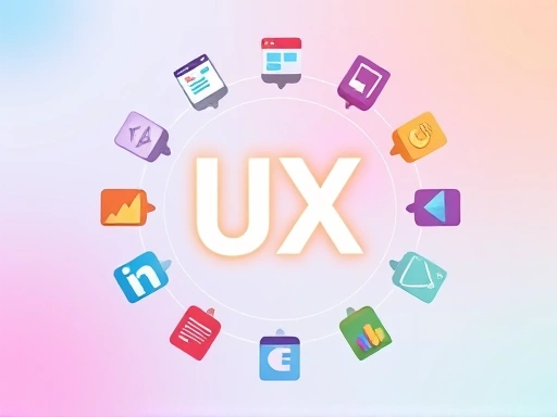 다채로운 색상의 웹페이지 아이콘들이 동그랗게 모여있는 추상적인 이미지