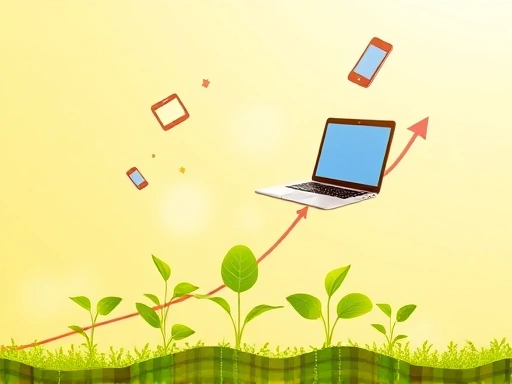 성장하는 블로그를 상징하는 밝고 활기찬 이미지