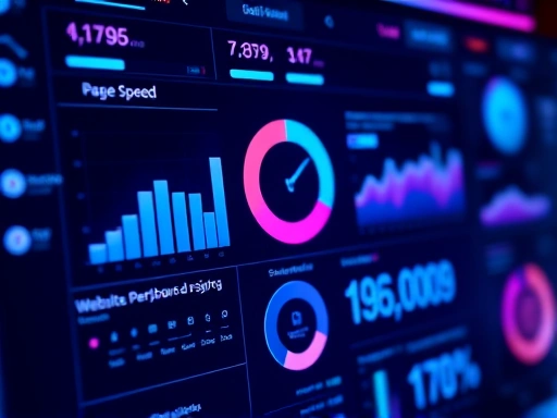 다채로운 데이터 시각화가 돋보이는 디지털 대시보드 화면이 클로즈업되어 있다.