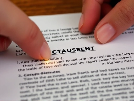 계약서의 중요 조항들을 클로즈업한 이미지