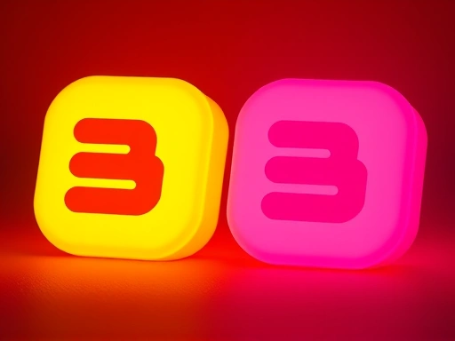 두 개의 블로그 아이콘이 서로 다른 색상과 스타일로 시각화되어 있다.