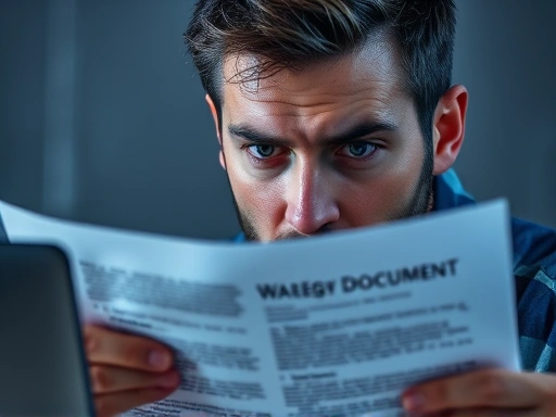 손상된 문서와 함께 고민하는 웹 퍼블리셔의 모습