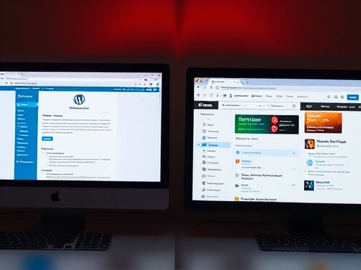 두 개의 웹사이트 화면이 나란히 배치되어 있습니다.