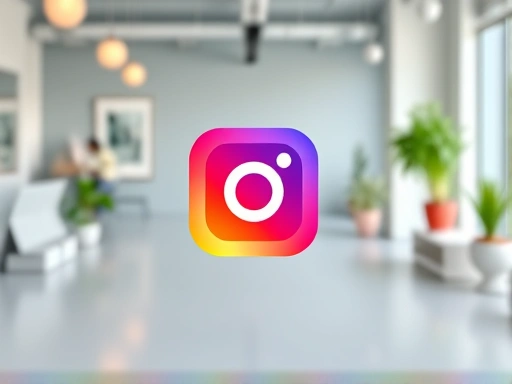 다채로운 색상의 인스타그램 로고가 블로그 아이콘과 부드럽게 연결되는 모습