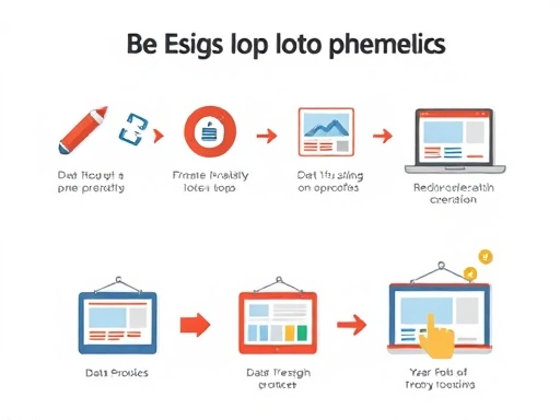 블로그 인포그래픽 제작 과정을 나타내는 단계별 그래픽 요소.