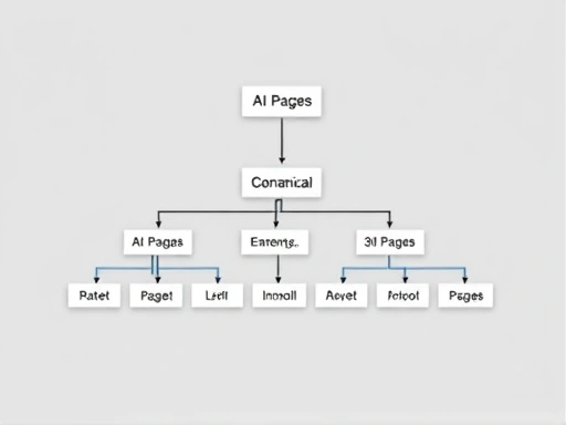 깔끔하게 정리된 웹사이트의 계층 구조를 보여주는 다이어그램.