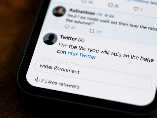 스마트폰 화면이 클로즈업되어 트위터(X) 스레드와 활발한 댓글들이 보이는 모습