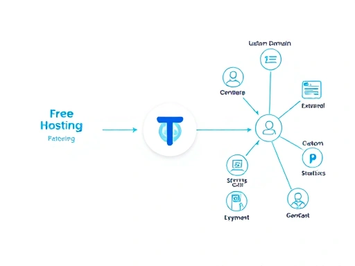 두 개의 커다란 연결 다이어그램이 중앙에 있는 'Tistory' 로고에서 뻗어 나가는 모습