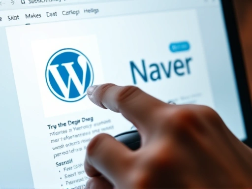 두 손으로 줌인된 블로그 화면을 조작하고 있는 모습