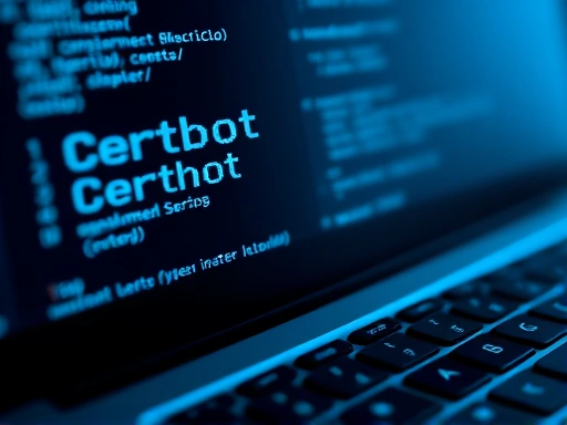 컴퓨터 화면에서 코딩과 함께 'Certbot' 명령어가 실행되는 모습