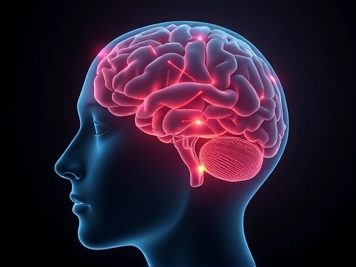 A close-up, abstract illustration of a human head, showing a subtle, glowing representation of alpha waves radiating from the brain's temporal lobe, conveying focused thought and creative insight, with soft light and intricate neural connections. Focus on alpha waves, brain activity, creativity.