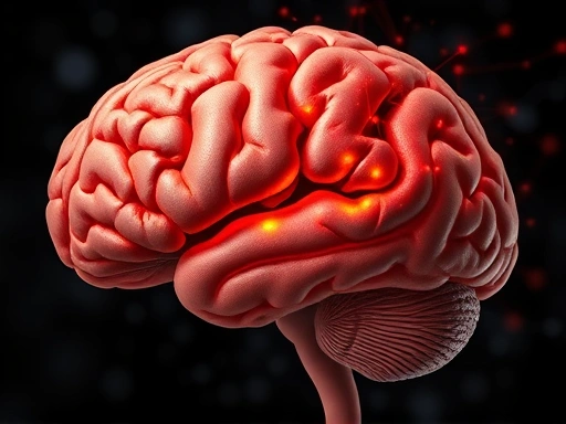 A close-up, detailed scientific illustration of a human brain, with the prefrontal cortex and amygdala highlighted in contrasting colors to show their different activity levels and connectivity in normal versus disordered anger, emphasizing neural pathways.