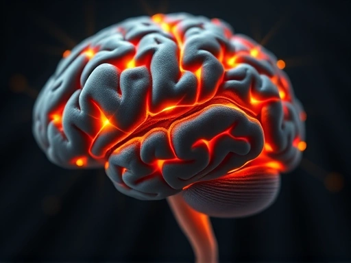A close-up image showing a stylized brain with glowing dopamine pathways, representing effective dopamine system hacking to overcome procrastination, with a clear, focused, and motivated expression.