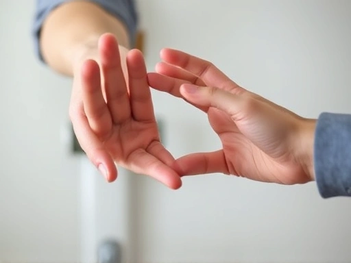 A close-up of two hands, one clearly pushing away gently but firmly, illustrating a boundary being set. The background is slightly blurred, focusing on the hands and the concept of asserting personal space, clear communication, and self-respect.