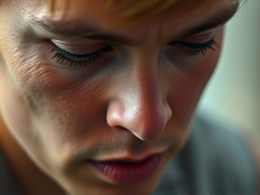 A close-up shot of a person's focused expression, with subtle visual cues suggesting sustained effort and inner drive, perhaps with a small, symbolic reward appearing in the periphery.