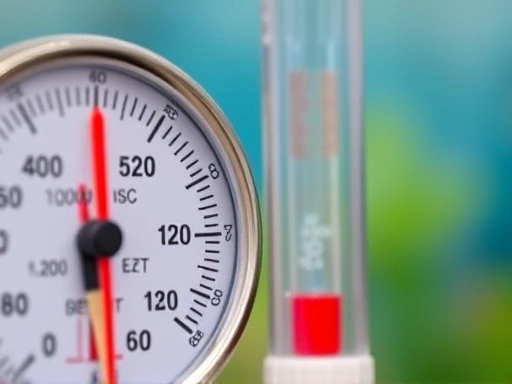 A close-up of an aquarium thermometer and pH test kit, showing accurate environmental monitoring for fish breeding success and water quality.