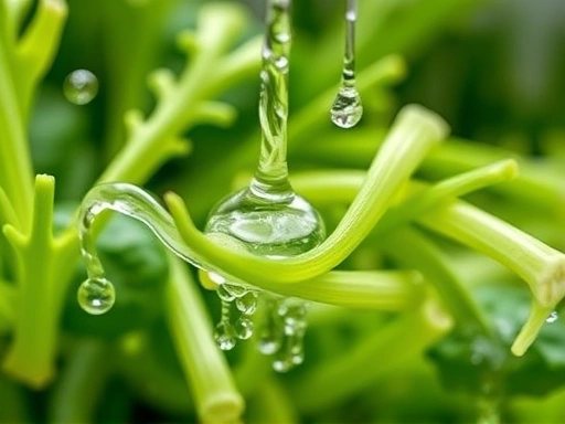 Close-up of fresh, crisp green vegetables being gently washed under running water, symbolizing the preparation of supplemental food for insects to maintain their freshness and nutritional value.