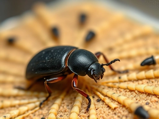 A close-up shot of a healthy stag beetle larvae thriving in a perfectly humid and substrate-filled container, illustrating successful insect breeding practices.