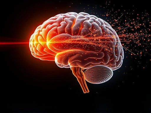 A detailed, scientific illustration of the human brain's limbic system (hippocampus and amygdala) illuminated, with abstract light particles representing fragrance molecules traveling directly to these areas. The image should clearly convey the direct neural pathway, emphasizing the deep connection and psychological effects of scent on memory.