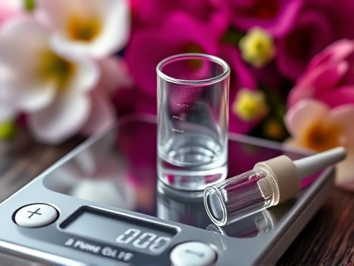 A close-up shot of a sensitive digital scale displaying 