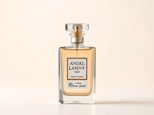 A beautifully designed perfume bottle on a minimalist background, representing the complex structure of fragrance notes, with a subtle aura of various scents. Focus on elegance and mystery.