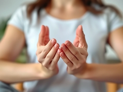 Close-up of a person's hands in a relaxed pose during meditation, symbolizing emotional stability and mindfulness.