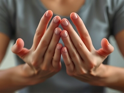 Close-up of hands in a meditative pose, symbolizing stress relief and emotional well-being for burnout.